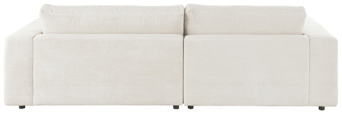 ECKSOFA in Cord Weiss  - Weiss/Schwarz, Design, Kunststoff/Textil (190/270cm) - Lomoco