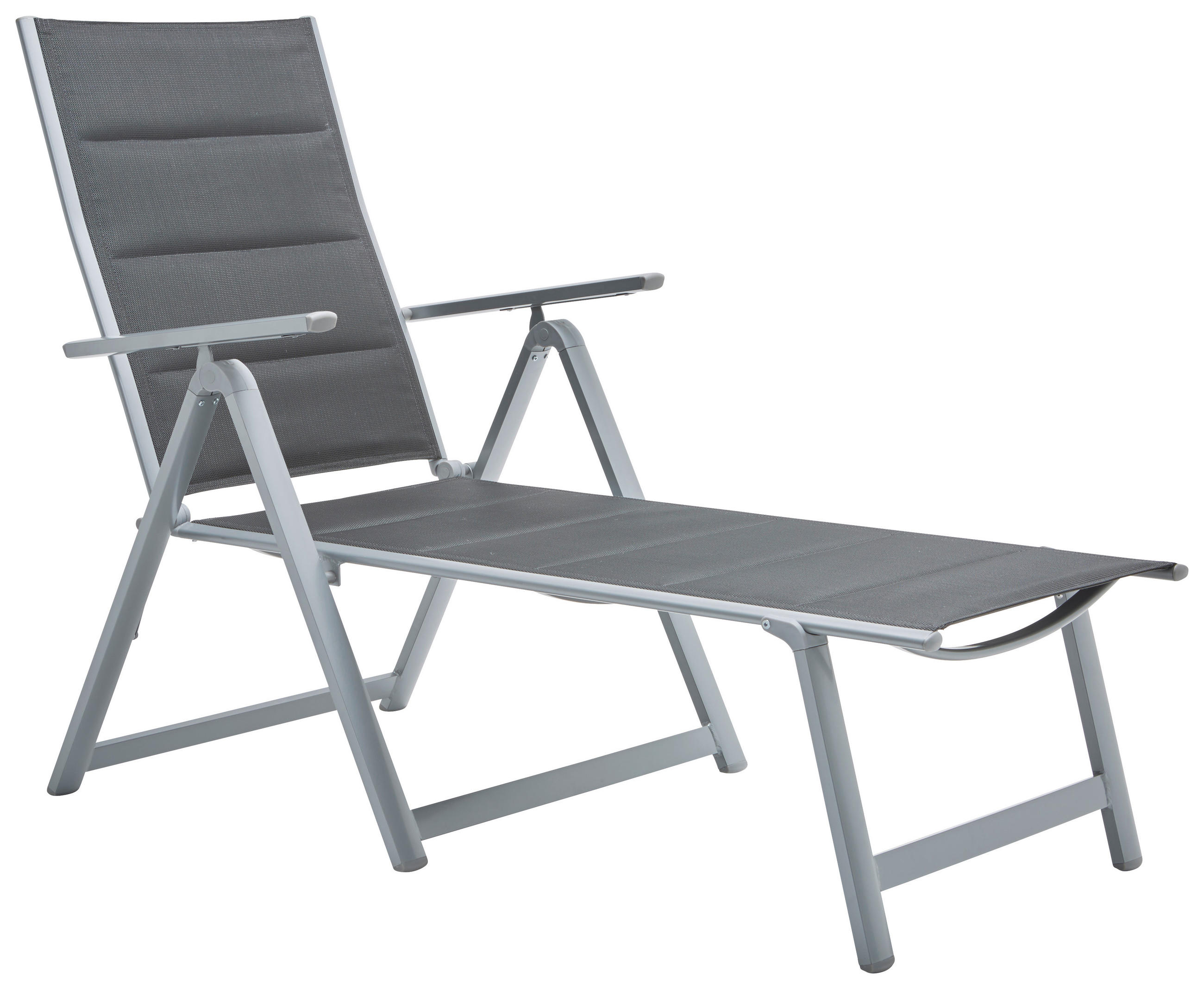 LEŽALJKA VRTNA  siva, srebrne boje  metal, tekstil      - siva/srebrne boje, Basics, metal/tekstil (70/105/140cm) - Ambia Garden