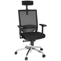 SNURRSTOL  i nätklädsel, flatväv svart  - aluminiumfärg/svart, Modern, metall/textil (63/113/65cm) - MID.YOU