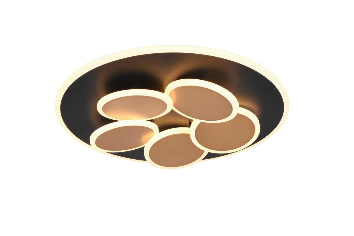 LED-DECKENLEUCHTE  49/7.5 cm    - Goldfarben/Schwarz, Design, Metall (49/7.5cm) - Trio Leuchten