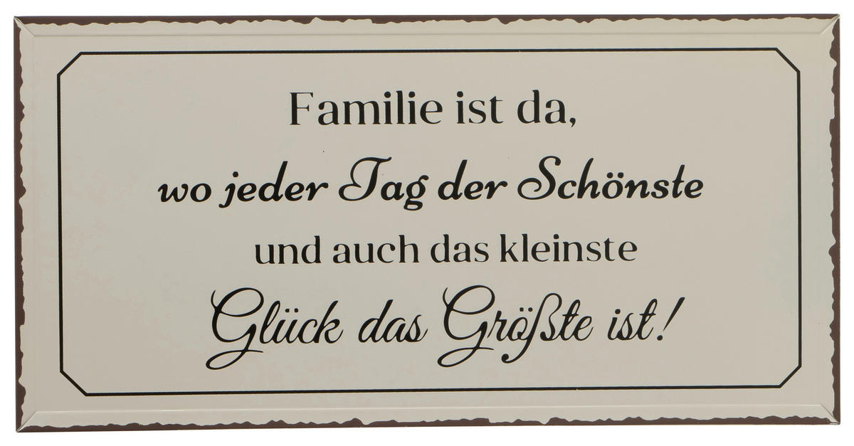 DEKOSCHILD 40/20 cm  - Creme, Basics, Metall (40/20cm)