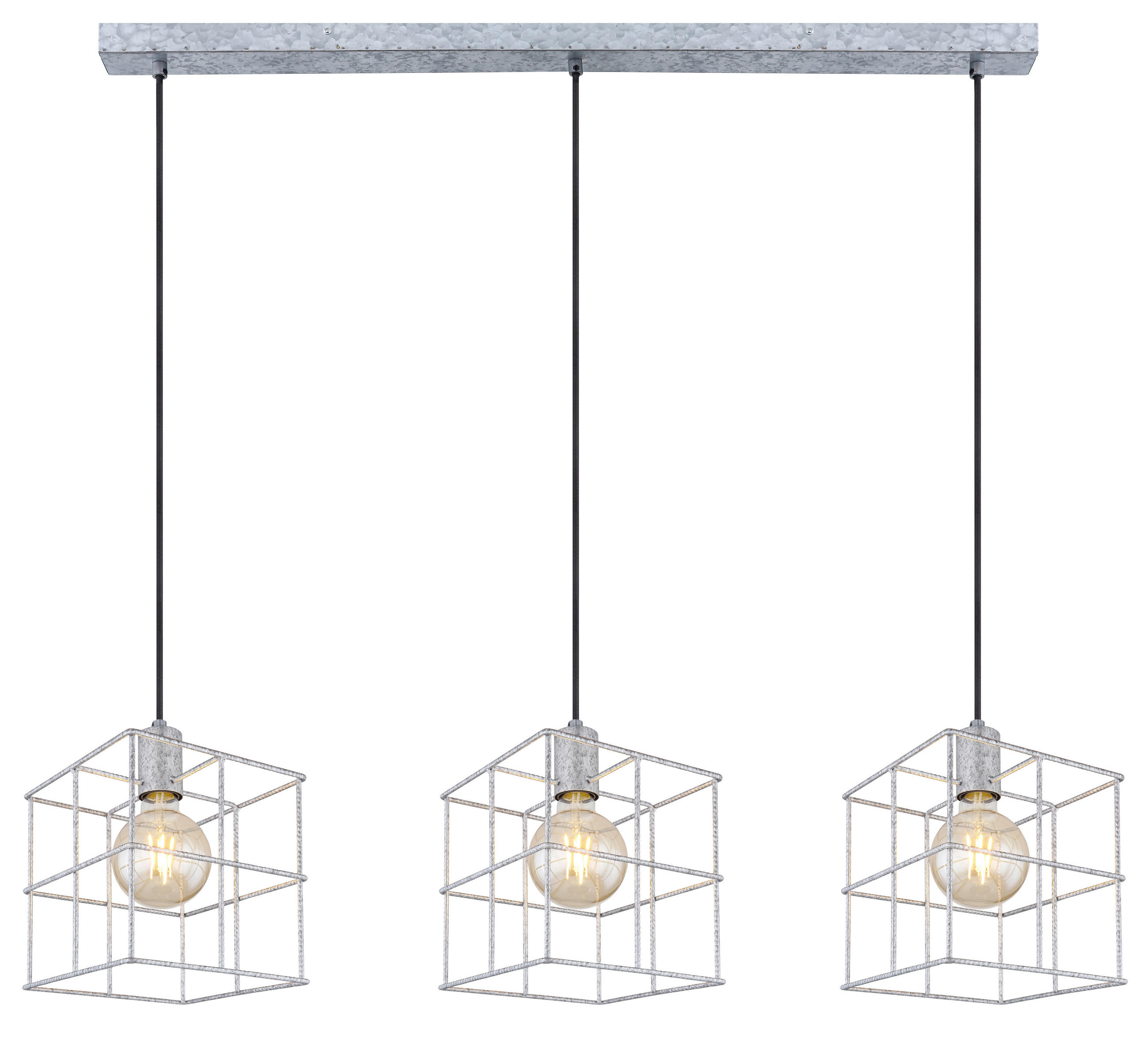HÄNGELEUCHTE Merril 95/20/129 cm   - Zinkfarben, Design, Metall (95/20/129cm) - Globo