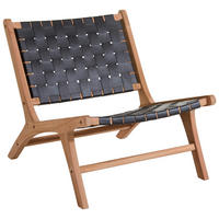 SESSEL in Echtleder Naturfarben  - Naturfarben/Teakfarben, Design, Leder/Holz (65/68/78cm) - Livetastic