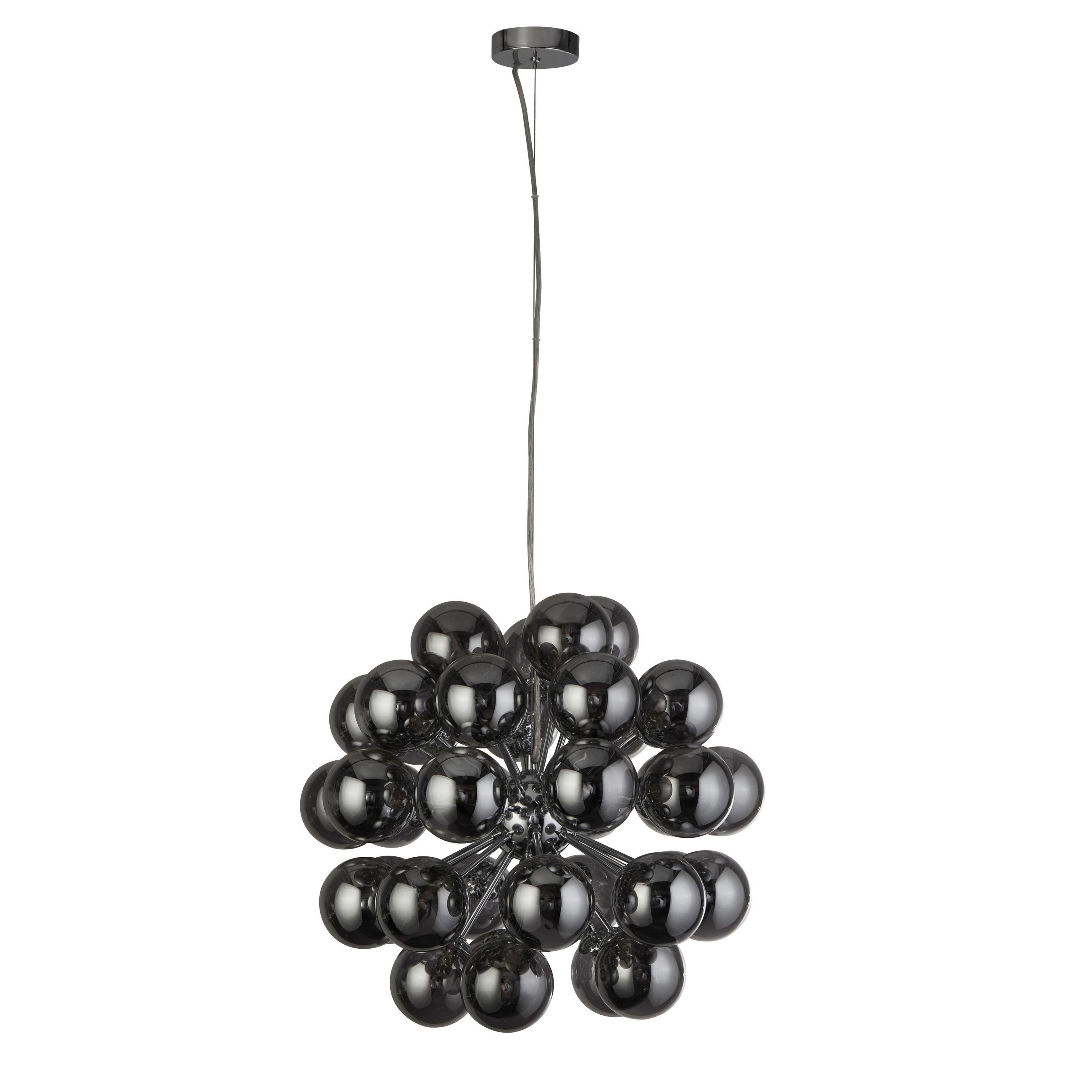 HÄNGELEUCHTE Berry 51/150 cm   - Chromfarben, Design, Glas/Metall (51/150cm)