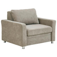 SCHLAFSESSEL Chenille Hellbraun    - Chromfarben/Hellbraun, KONVENTIONELL, Textil/Metall (106/90/100cm) - Beldomo Style