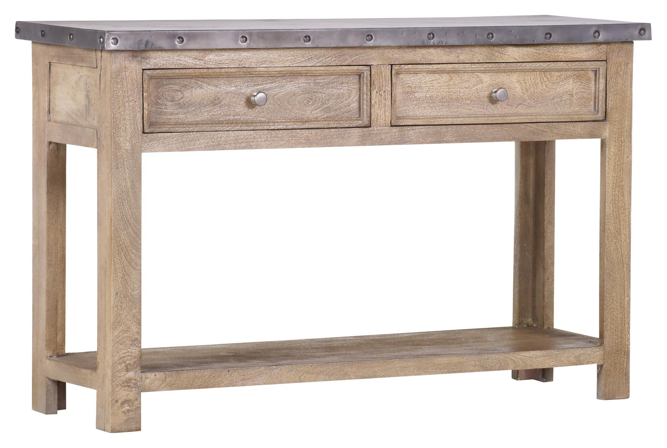 Konsole in Holz, Metall 130/40/80 cm