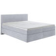 BOXSPRINGBETT 180/200 cm  in Hellgrau  - Hellgrau/Schwarz, KONVENTIONELL, Kunststoff/Textil (180/200cm) - Hom`in
