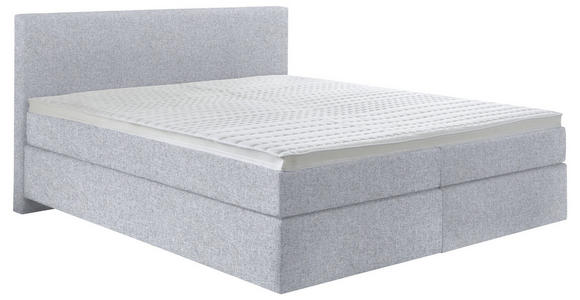 BOXSPRINGBETT 180/200 cm in Hellgrau - Hellgrau/Schwarz, KONVENTIONELL, Kunststoff/Textil (180/200cm) - Hom`in