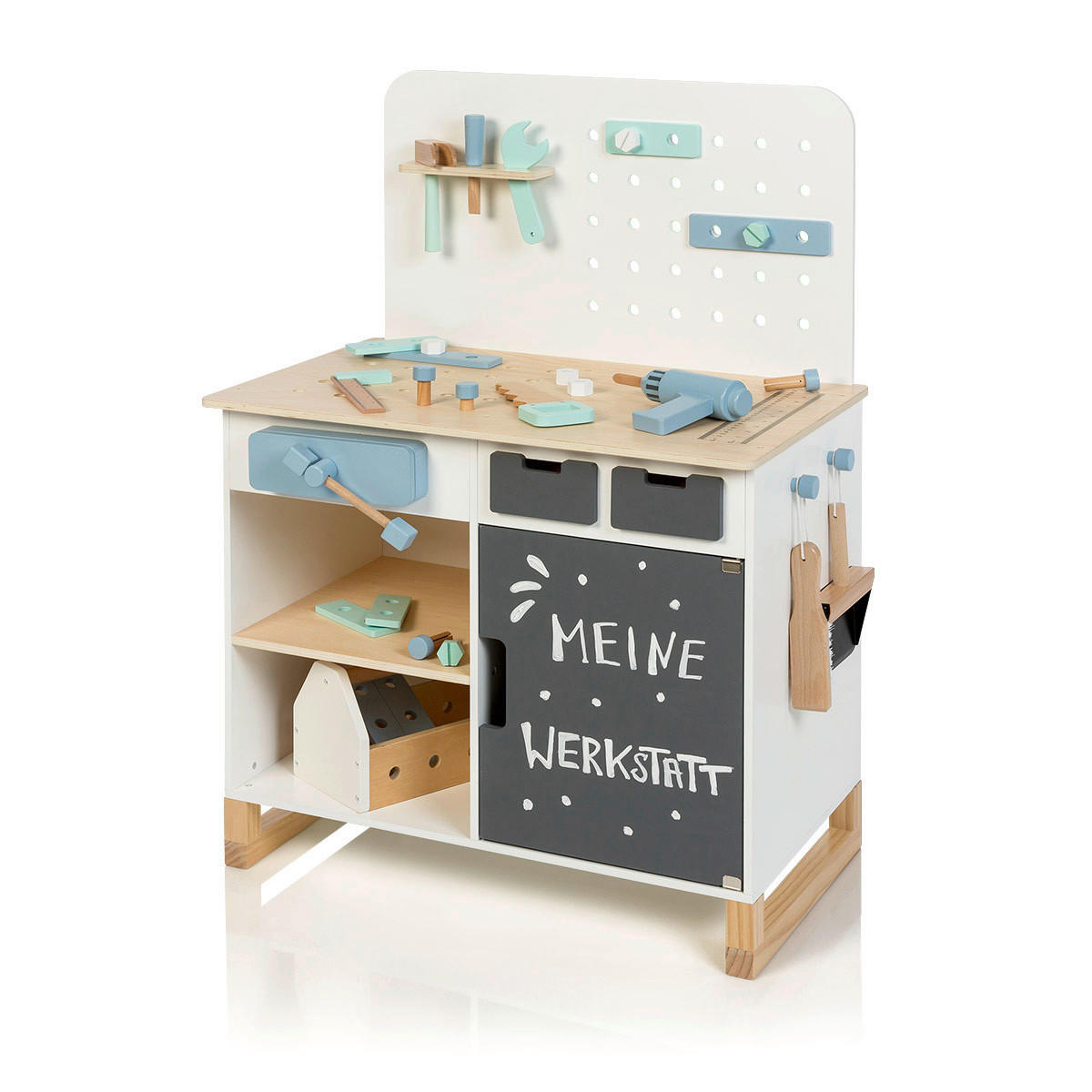 Musterkind Kinderwerkbank Fagus Natur, Weiß 42x90x66 cm