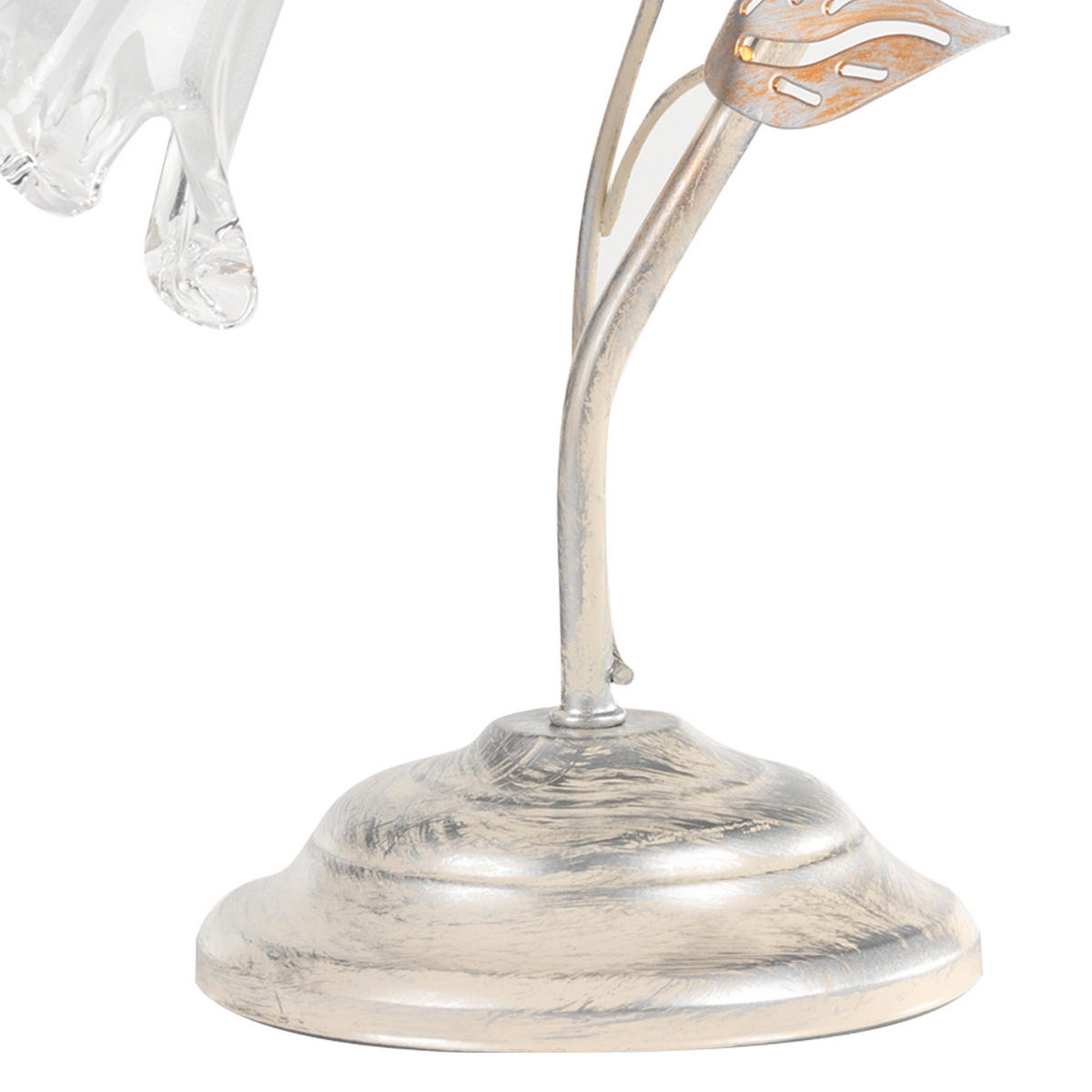TISCHLEUCHTE 25/30 cm   - Weiß, KONVENTIONELL, Glas/Metall (25/30cm)