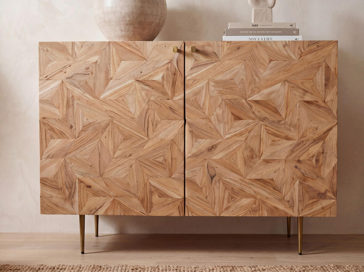 BAR Akaziefarben  - Goldfarben/Akaziefarben, Design, Holz/Metall (90/45/78cm) - Livetastic