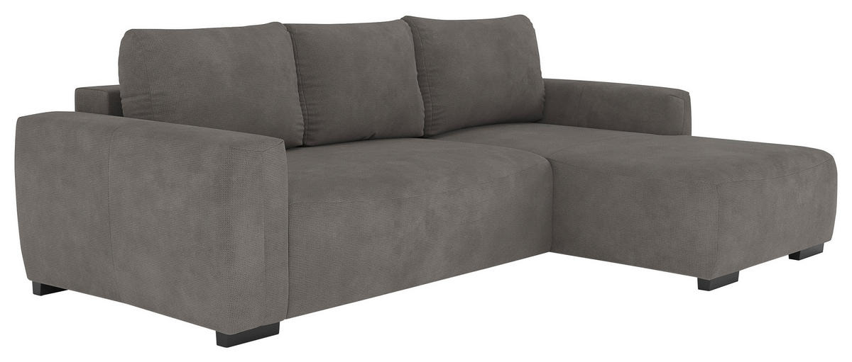 ECKSOFA  in Mikrofaser Grau  - Schwarz/Grau, Trend, Kunststoff/Textil (252/170cm) - MID.YOU