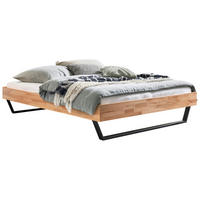 BETT 140/200 cm,  in Schwarz, Kernbuche  - Schwarz/Kernbuche, KONVENTIONELL, Holz/Metall (140/200cm) - Hasena