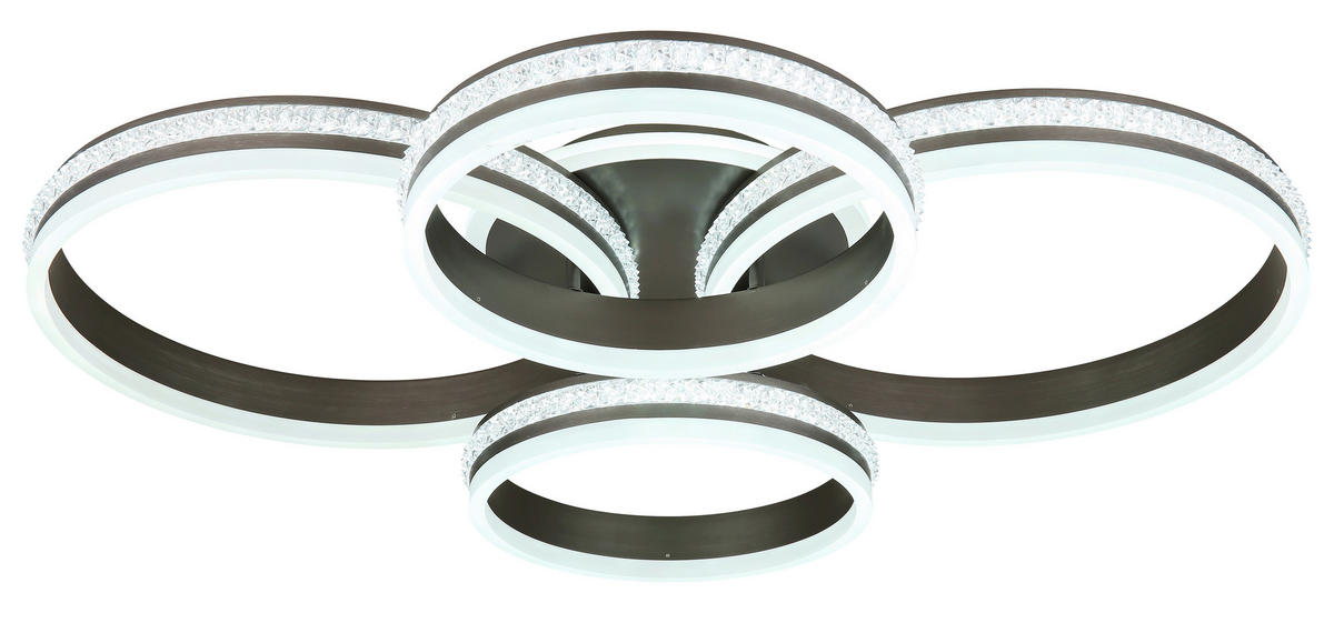 LED-DECKENLEUCHTE 90 W    85/68,5/15 cm  - Klar/Titanfarben, Design, Kunststoff/Metall (85/68,5/15cm) - Globo