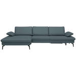 ECKSOFA Dieter Knoll in Echtleder Grau  157/325 cm  - Schwarz/Grau, Design, Leder/Metall (157/325cm) - Dieter Knoll