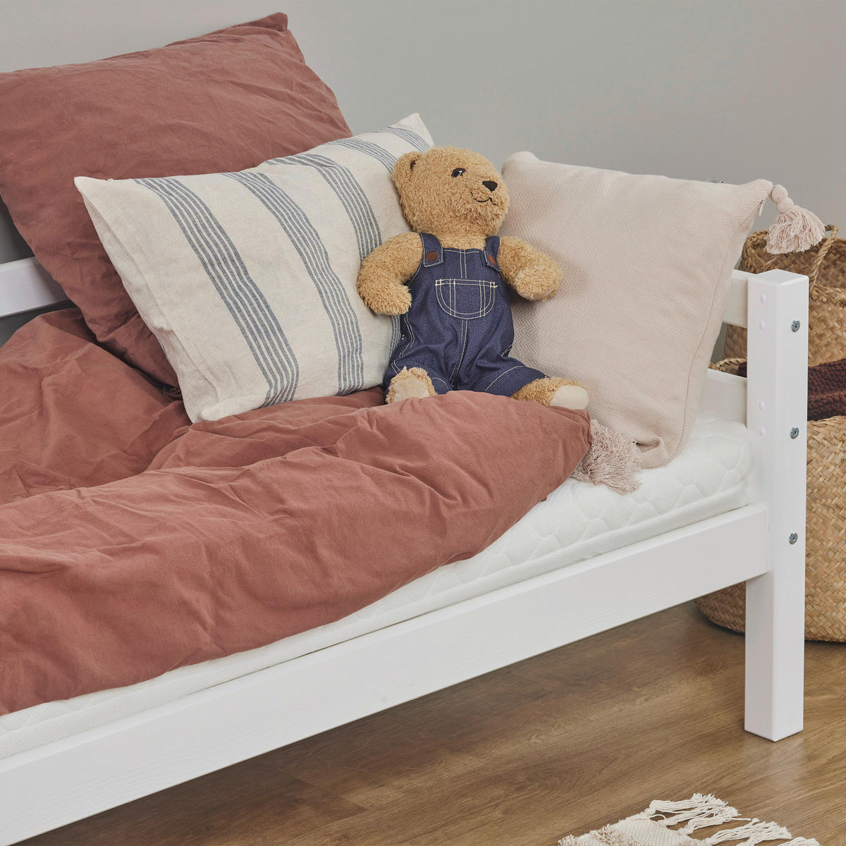 KINDER-/JUNIORBETT 70/160 cm  in Weiß  - Naturfarben/Weiß, MODERN, Holz (70/160cm) - MID.YOU