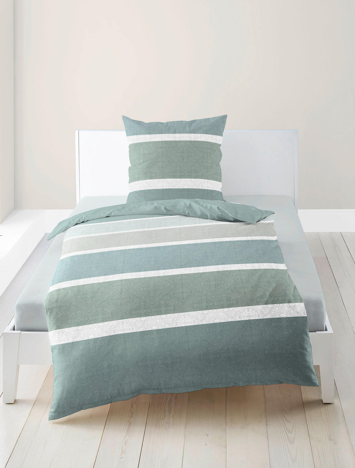 BETTWÄSCHE 2-teilig Makosatin 155/220 cm  - Grün, Design, Textil (155/220cm) - Bierbaum