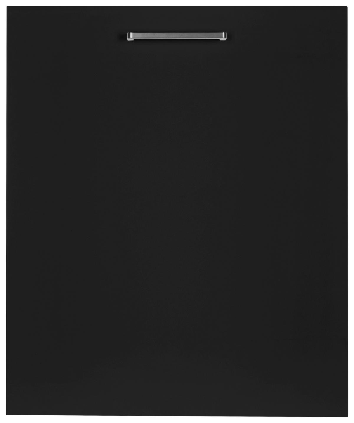 GESCHIRRSPÜLERFRONT 60/72/1,9 cm  in Schwarz  - Edelstahlfarben/Schwarz, MODERN, Holzwerkstoff/Metall (60/72/1,9cm) - Nobilia