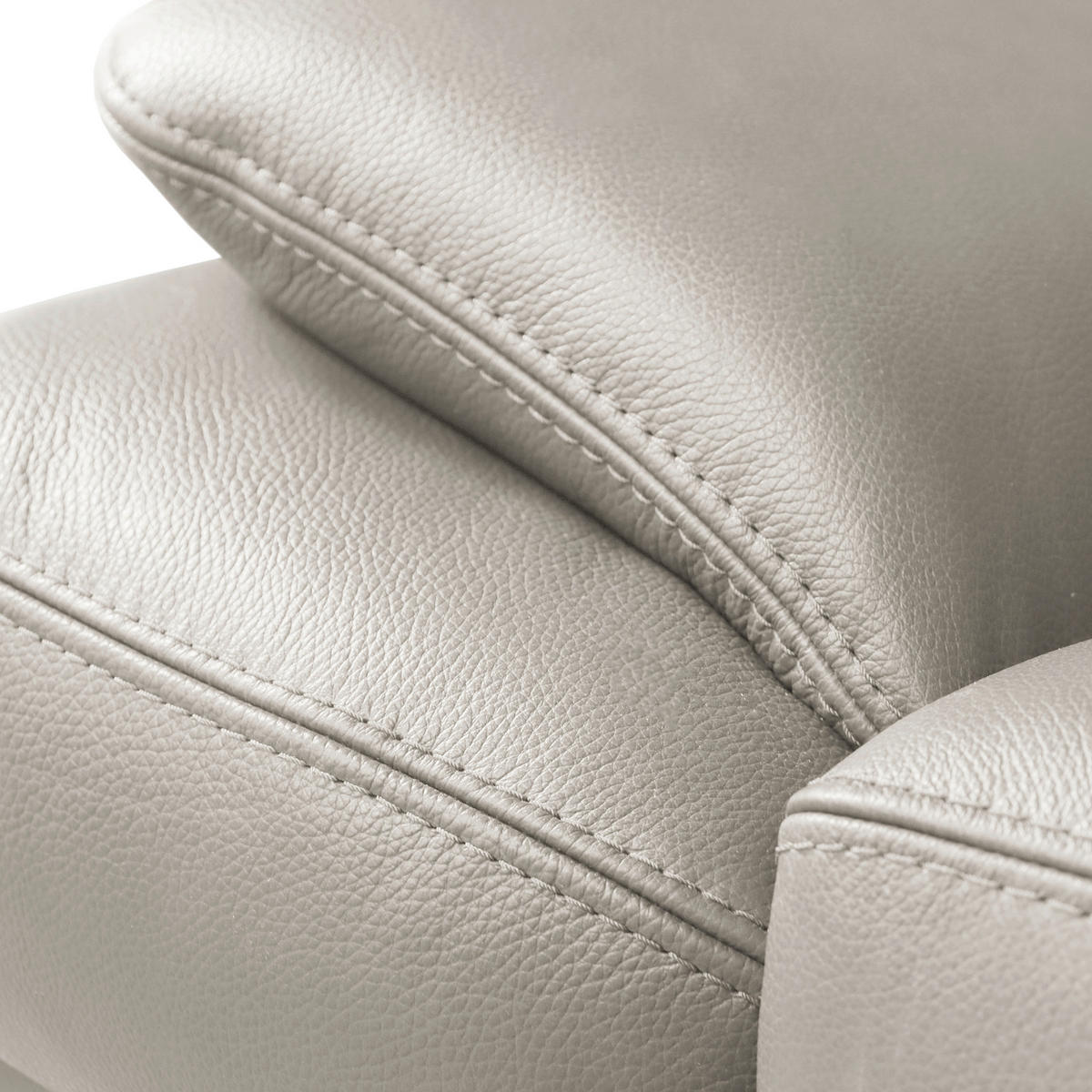 ECKSOFA Lederlook Echtleder Platinfarben  - Platinfarben/Schwarz, Design, Leder/Textil (264/211cm) - Livetastic