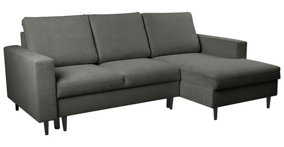 ECKSOFA  in Struktur Dunkelbraun  - Dunkelbraun/Schwarz, MODERN, Holz/Kunststoff (230/145cm) - Carryhome