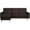 ECKSCHLAFSOFA inkl. Hocker in Dunkelbraun Textil   - Chromfarben/Dunkelbraun, Konventionell, Textil/Metall (152/230cm) - Max Winzer