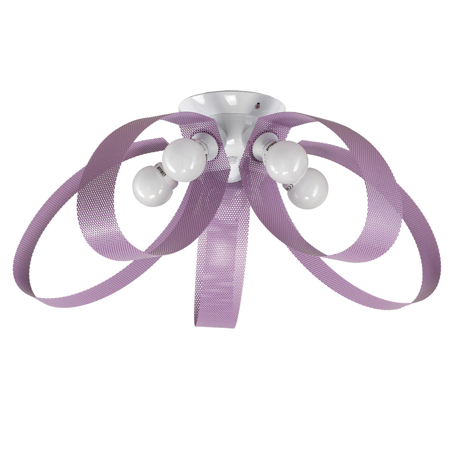 DECKENLEUCHTE MILA 65/65/28 cm   - Pink/Weiß, Basics, Metall (65/65/28cm)