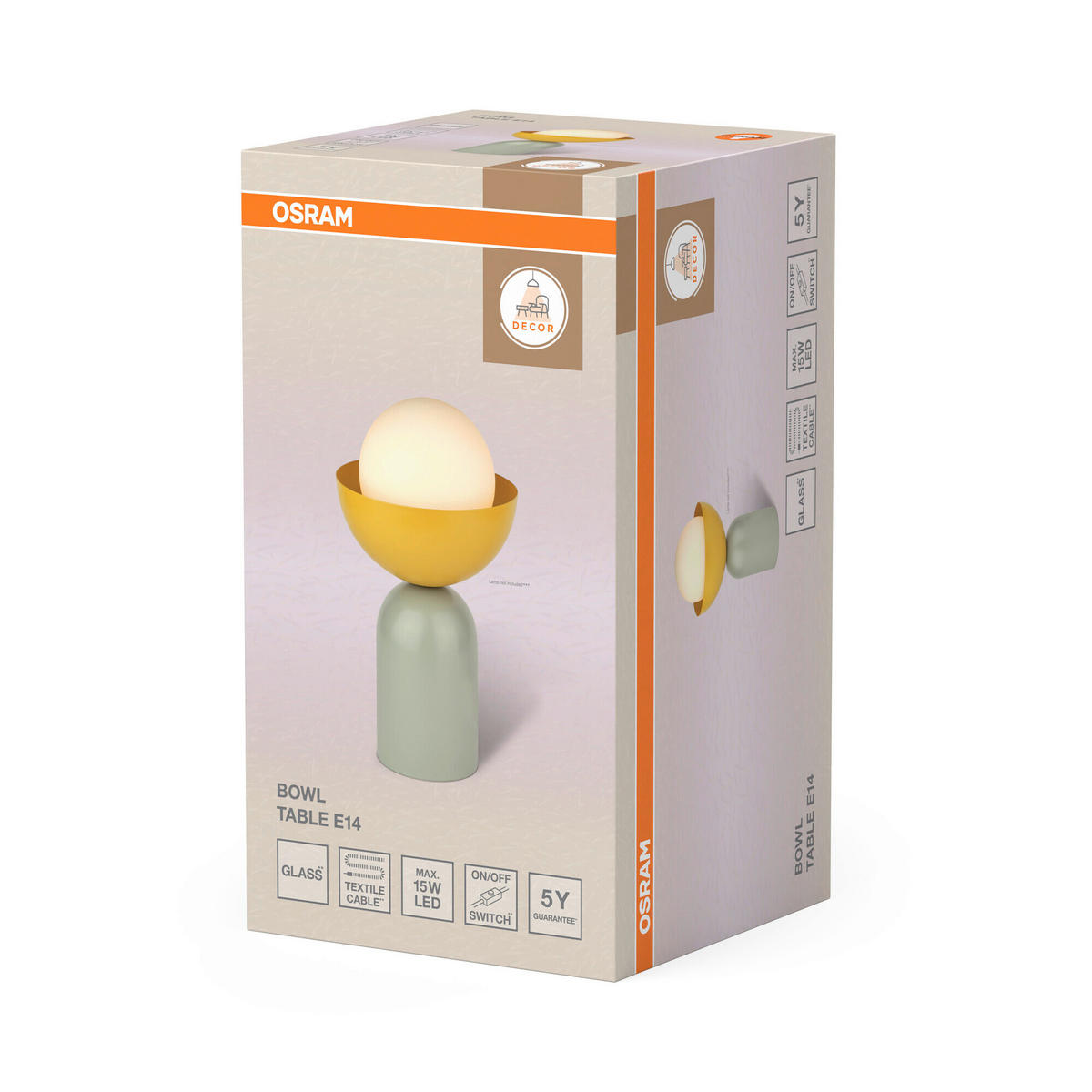 TISCHLEUCHTE 20/36,5 cm   - Gelb/Grün, Basics, Glas/Metall (20/36,5cm) - Osram