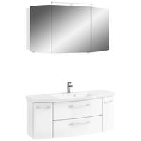 BADEZIMMER 3-teilig  in 121 cm  - Chromfarben/Weiß Hochglanz, KONVENTIONELL, Glas/Holzwerkstoff (121cm) - Pelipal