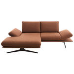 ECKSOFA  in Flachgewebe Cognac  155/234 cm  - Cognac/Schwarz, Design, Textil/Metall (155/234cm) - Dieter Knoll