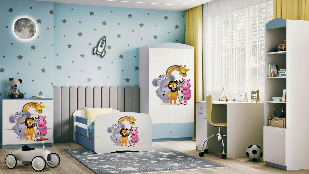 KINDER-/JUNIORBETT - Blau/Birkefarben, MODERN, Holz/Holzwerkstoff (80/160cm) - MID.YOU