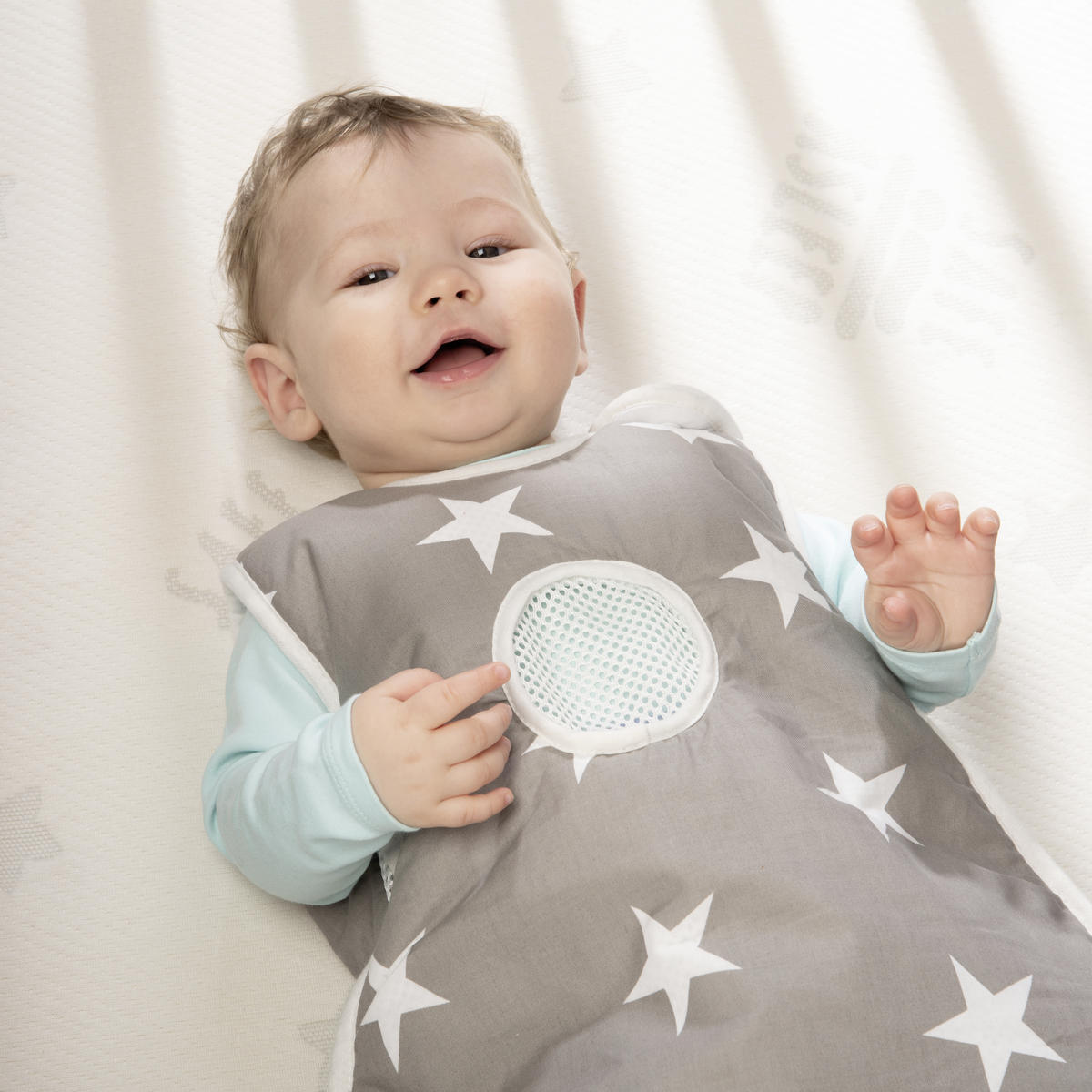 BEISTELLBETT roba Little Stars  - Taupe/Grau, Basics, Holzwerkstoff/Textil (66/79,5/126cm) - Roba