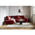 ECKSOFA Bordeaux Samt - Chromfarben/Bordeaux, KONVENTIONELL, Textil/Metall (206/271cm) - Carryhome