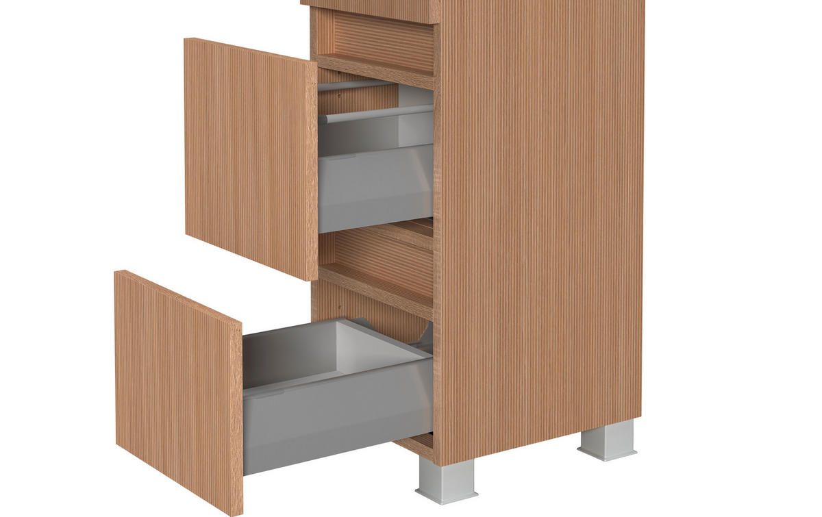 MIDISCHRANK 30/131/35 cm  - Sandfarben/Eichefarben, KONVENTIONELL, Holzwerkstoff/Kunststoff (30/131/35cm) - Xora