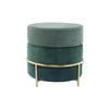 HOCKER Struktur Grün, Goldfarben  - Goldfarben/Grün, Basics, Textil/Metall (48,5/46/48,5cm) - Kayoom