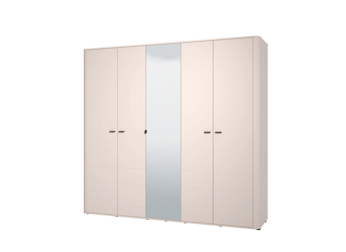 NYÍLÓAJTÓS SZEKRÉNY kasmír  - fekete/kasmír, Basics, műanyag/faalapú anyag (225/211/57cm) - Carryhome