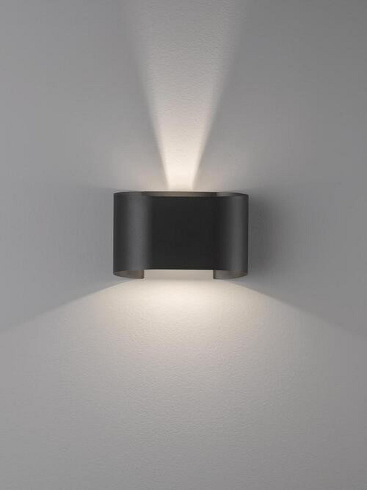 LED-WANDLEUCHTE Wall 18/12 cm   - Schwarz, Design, Metall (18/12cm) - Fischer & Honsel