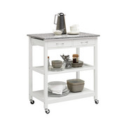 SERVIERWAGEN in Grau, Weiß - Weiß/Grau, Design, Holzwerkstoff/Stein (78/87/48cm) - Xora