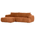ECKSOFA in Flachgewebe Rostfarben  - Rostfarben/Schwarz, KONVENTIONELL, Kunststoff/Textil (174/274cm) - Carryhome