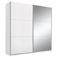 SCHWEBETÜRENSCHRANK in Weiss  - Weiss/Alufarben, Modern, Holzwerkstoff/Metall (208,2/205/57,4cm) - MID.YOU