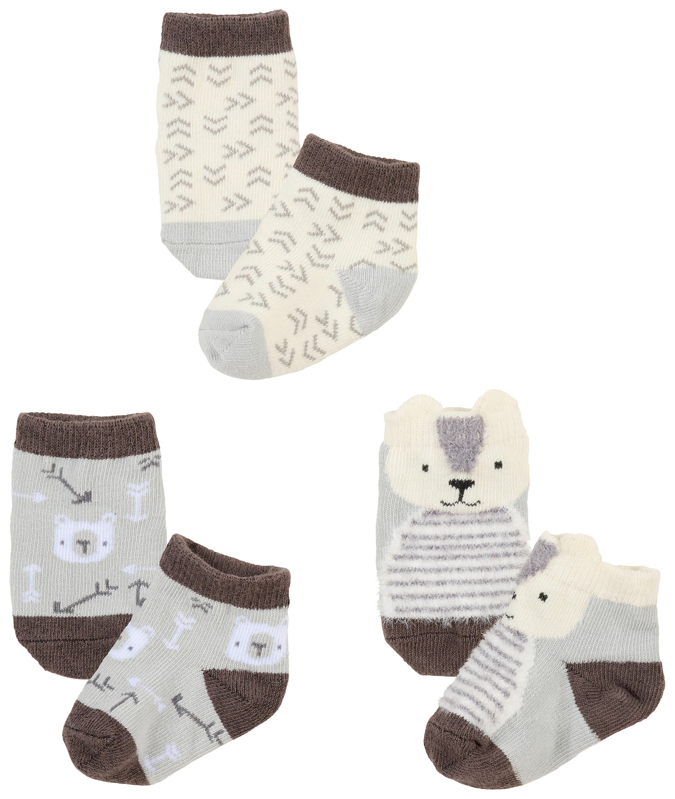 PONOŽKY velikost: 0-6 M - šedá/bílá, Basics, textil (0-6 Mnull) - Patinio