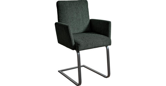 ARMLEHNSTUHL in Stahl Flachgewebe - Türkis/Schwarz, Design, Textil/Metall (60/92/60cm) - Dieter Knoll