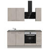 KÜCHENBLOCK 180 cm   in Grau, Schieferfarben  - Schieferfarben/Edelstahlfarben, MODERN, Holzwerkstoff/Metall (180cm) - Nobilia