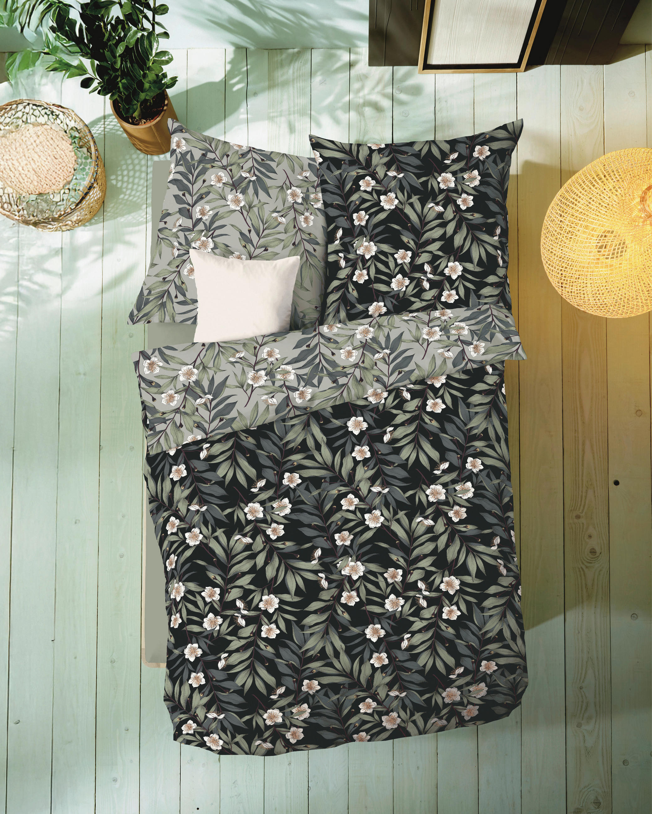 BETTWÄSCHE Florence Makosatin 140/200 cm  - Khaki, Basics, Textil (140/200cm) - Kaeppel