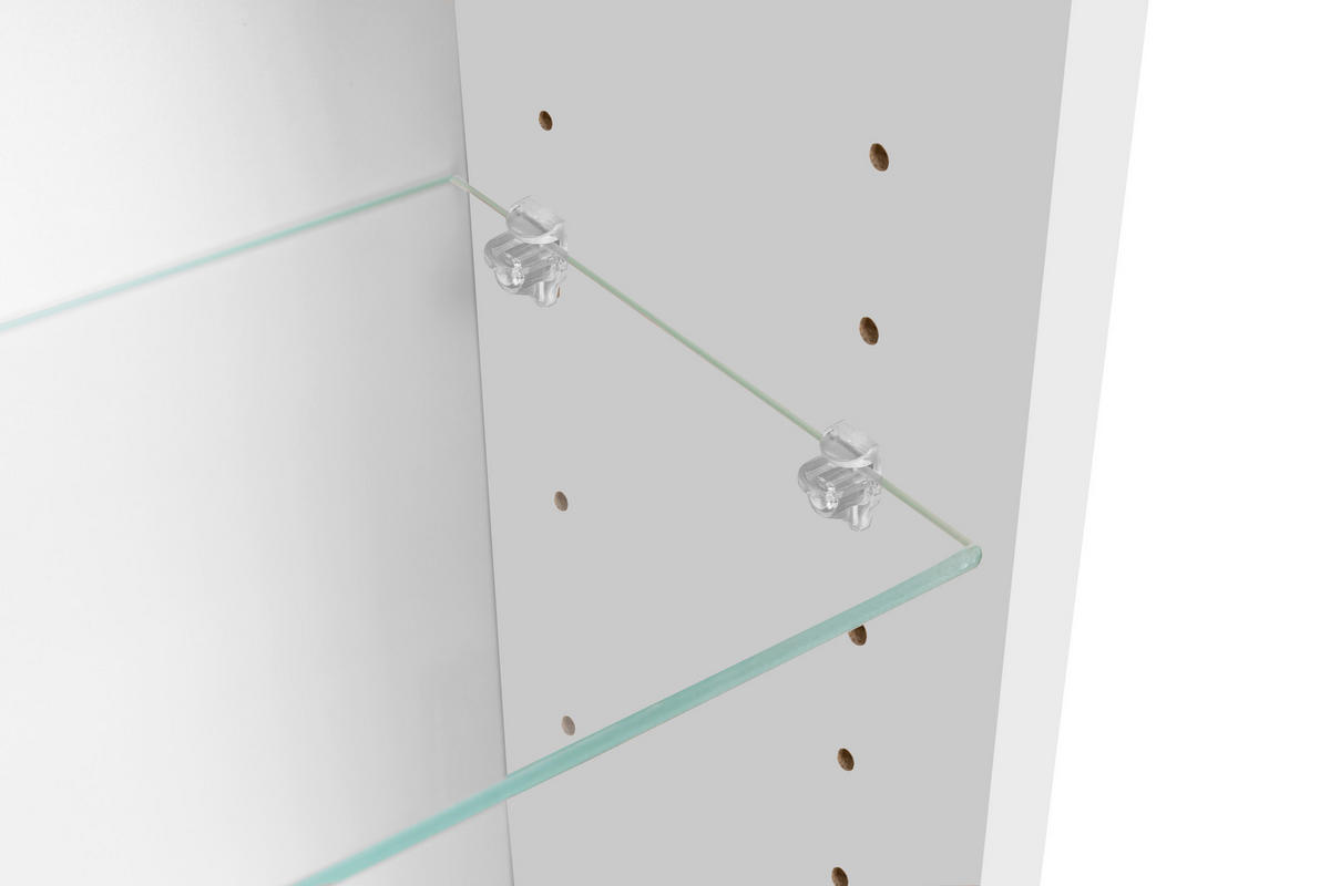 SPIEGELSCHRANK 60/64/20 cm  - Edelstahlfarben/Weiß, Trend, Glas/Holzwerkstoff (60/64/20cm) - Held