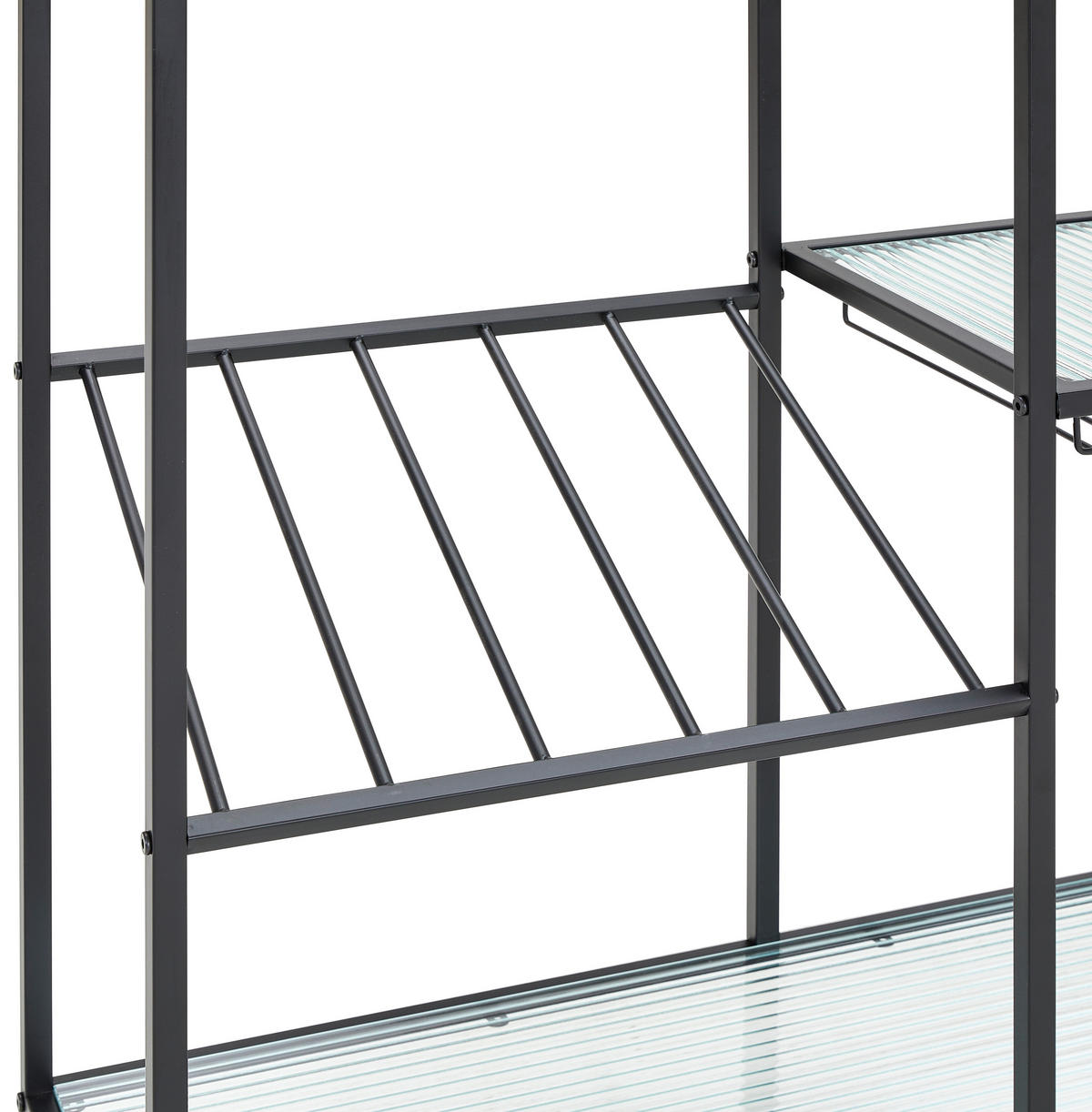 WEINREGAL 80/90/32 cm  - Schwarz, Design, Glas/Metall (80/90/32cm) - MID.YOU