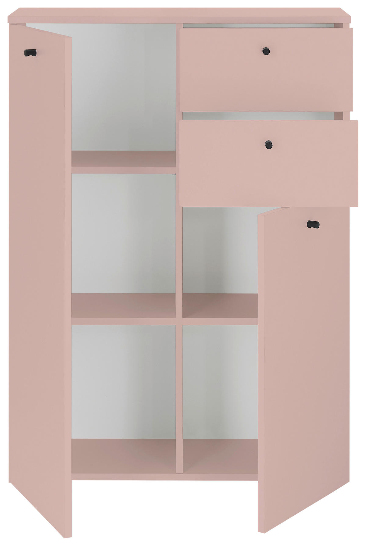 MIDISCHRANK 80/110/30 cm  - Schwarz/Rosa, MODERN, Holzwerkstoff/Kunststoff (80/110/30cm) - MID.YOU