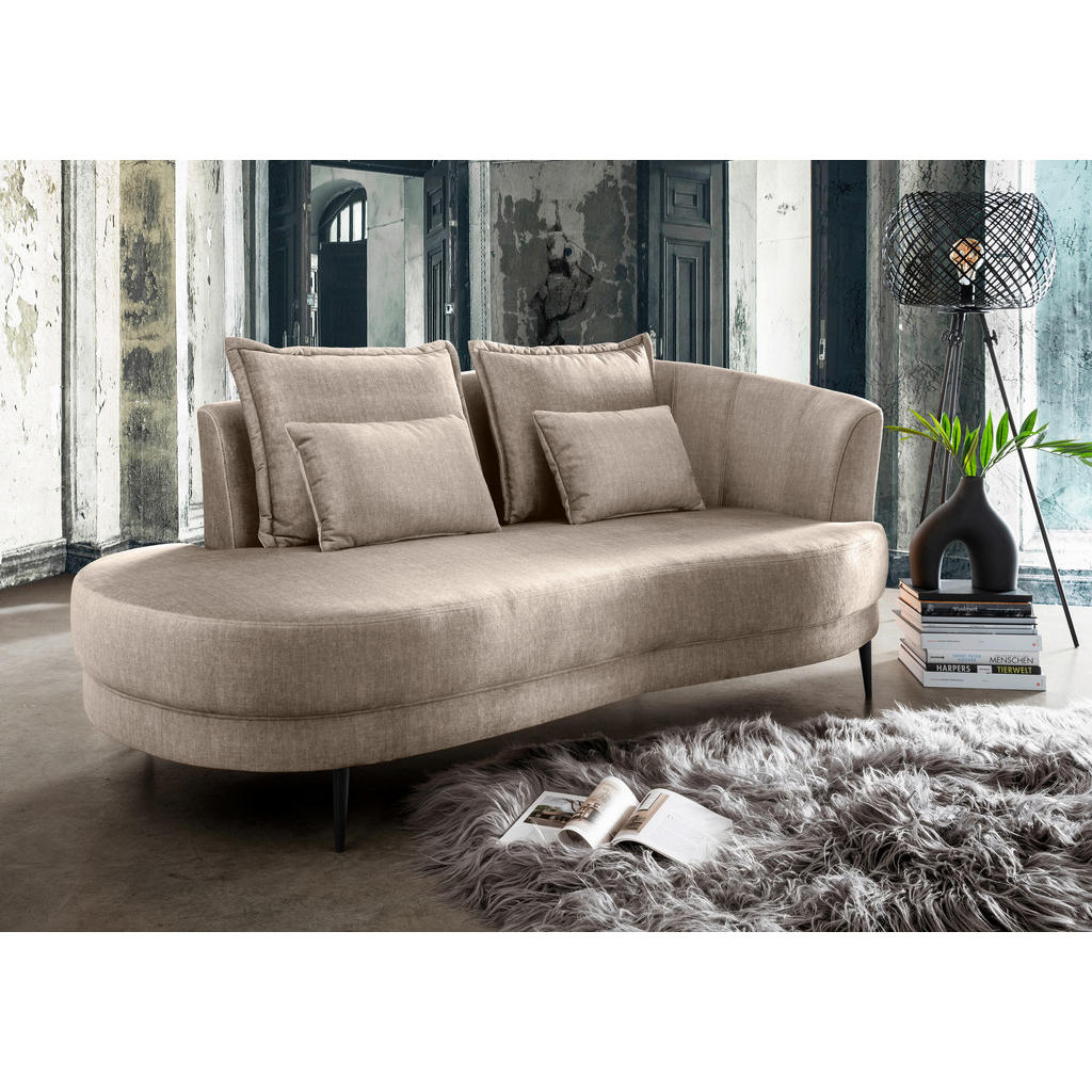 Thumbnail - Livetastic Ottomane, Beige, Textil, Uni, Füllung: Schaumstoff, 211x85x102 cm, Made in EU, Typenauswahl, seitenverkehrt e...