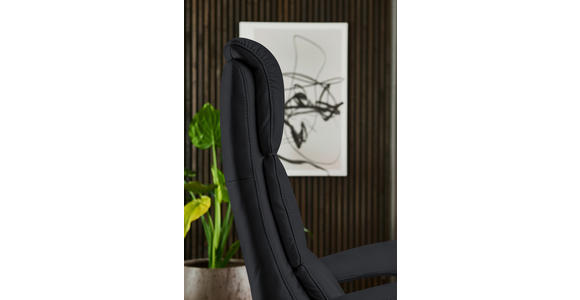 RELAXSESSEL in Leder Anthrazit  - Edelstahlfarben/Anthrazit, Design, Leder/Metall (76/119/86cm) - Dieter Knoll
