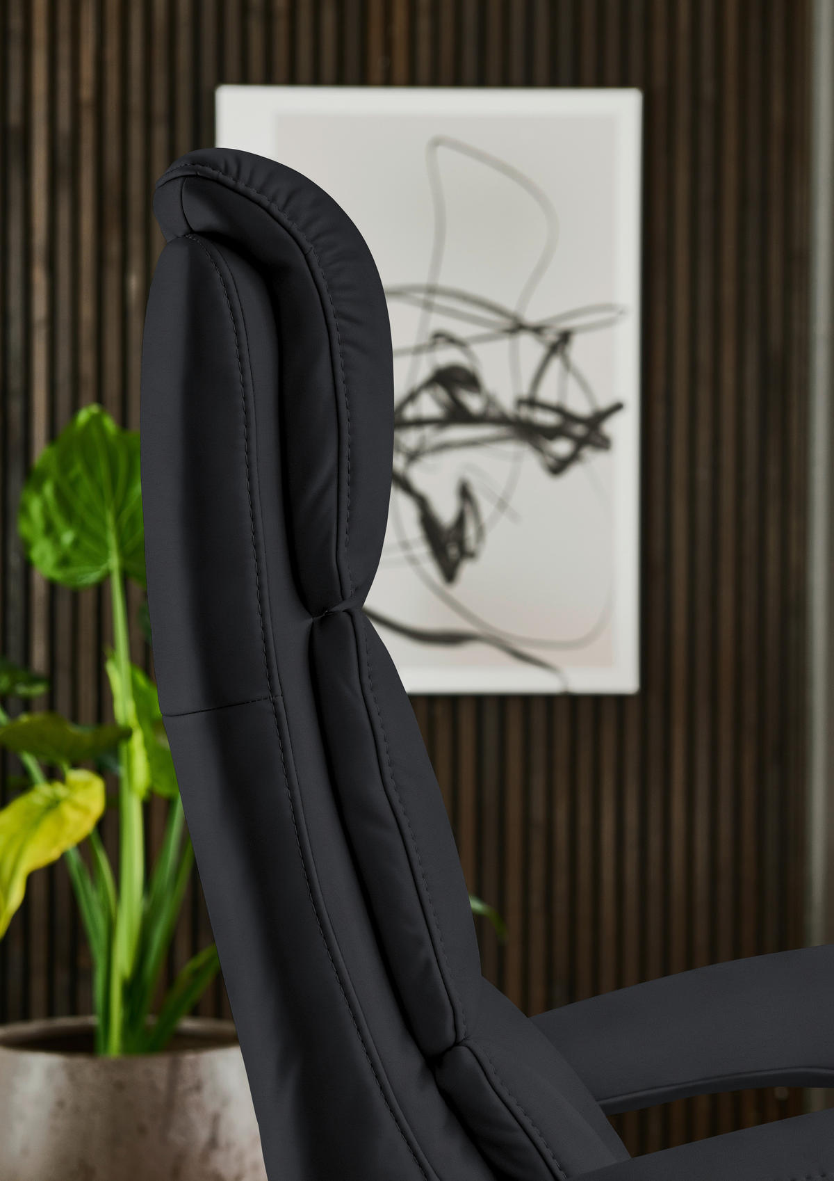 RELAXSESSEL in Leder Anthrazit  - Edelstahlfarben/Anthrazit, Design, Leder/Metall (76/119/86cm) - Dieter Knoll