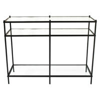 KONSOL i metall, glas   107/81/38 cm  - klar/svart, Modern, metall/glas (107/81/38cm) - Novel